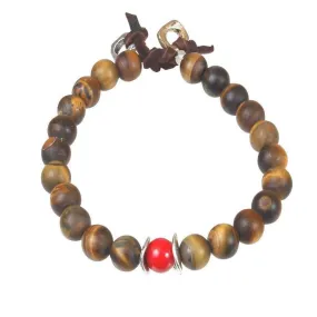 tigers eye coral mens bracelet