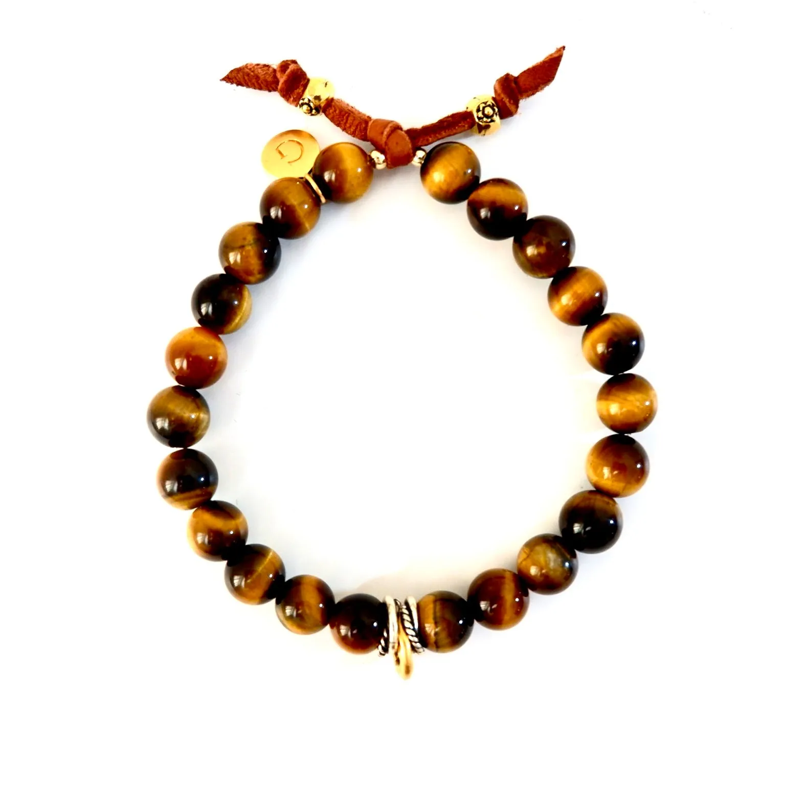 tigers eye initial mens bracelet