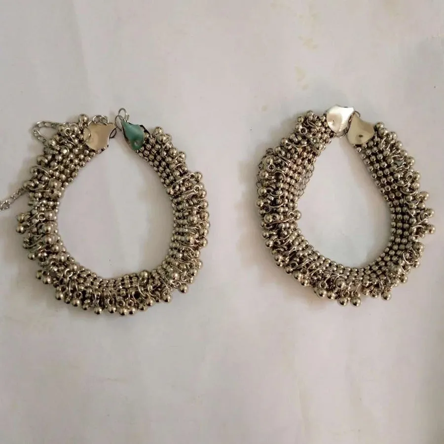 Tribal Silver Kuchi Pair Anklet,Body Jewelry
