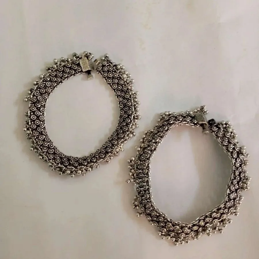 Tribal Silver Kuchi Pair Anklet,Body Jewelry