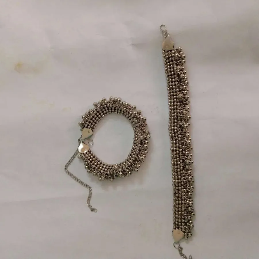 Tribal Silver Kuchi Pair Anklet,Body Jewelry