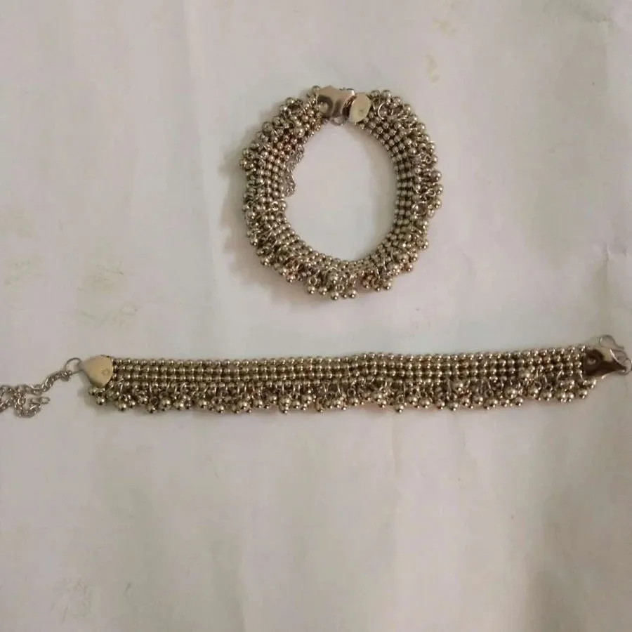Tribal Silver Kuchi Pair Anklet,Body Jewelry