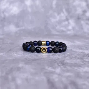 Trinity Magic - Blue Tiger's Eye & Lava Bracelets