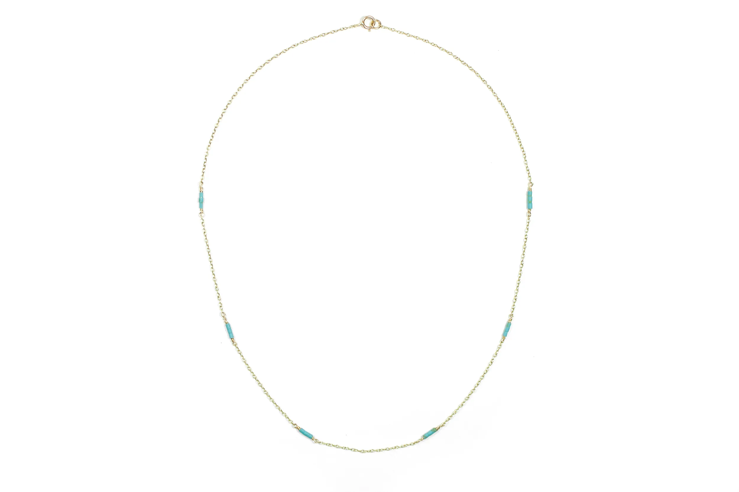Tubular Turquoise Grace Necklace - 9ct Gold