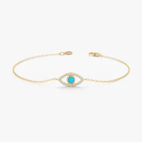 Turquoise & Diamonds Eye Bracelet, Sansa