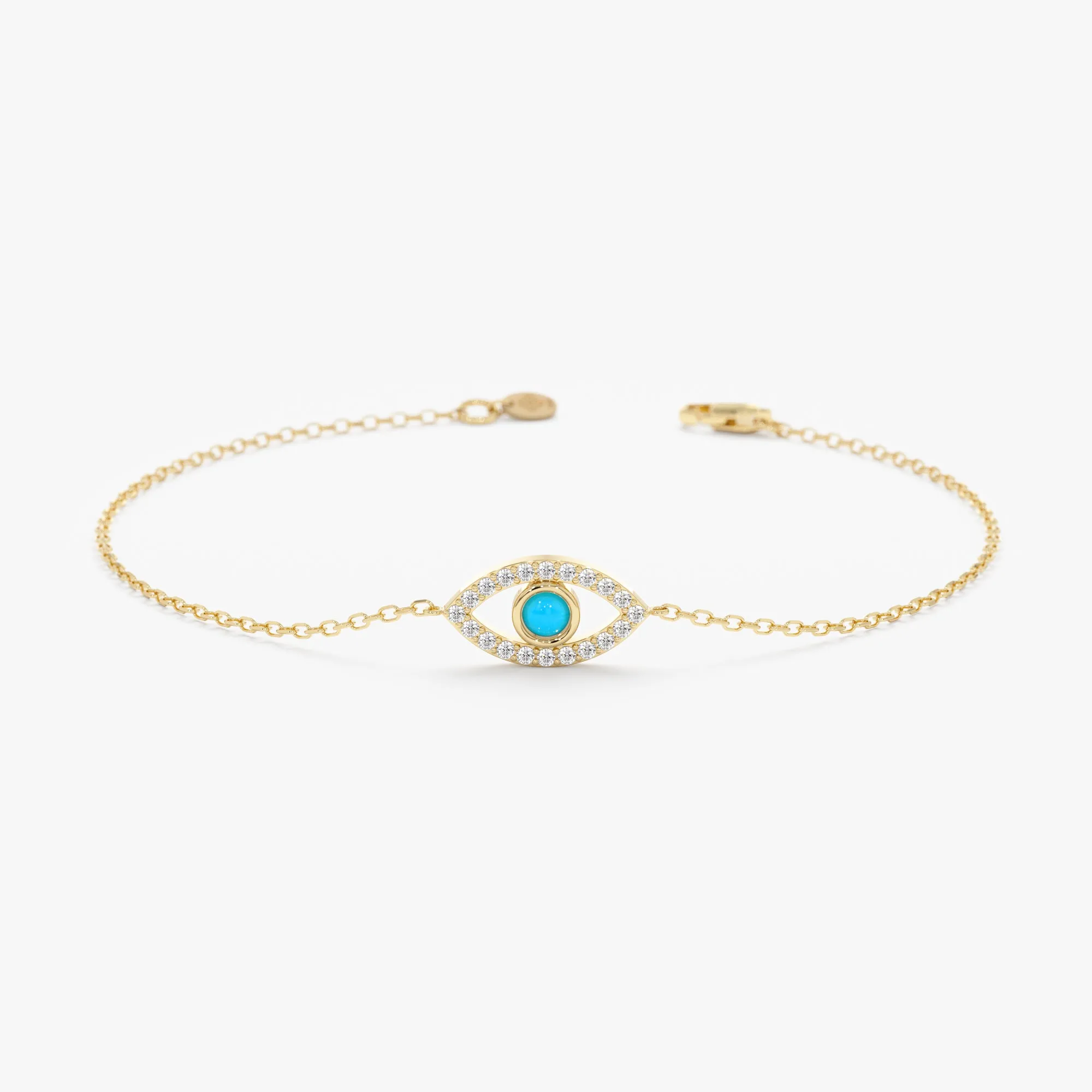 Turquoise & Diamonds Eye Bracelet, Sansa
