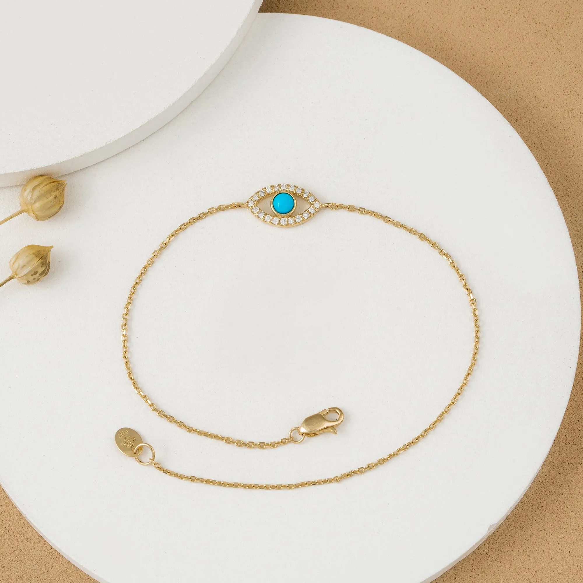 Turquoise & Diamonds Eye Bracelet, Sansa