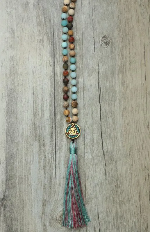 Turquoise Brown Beaded Necklace