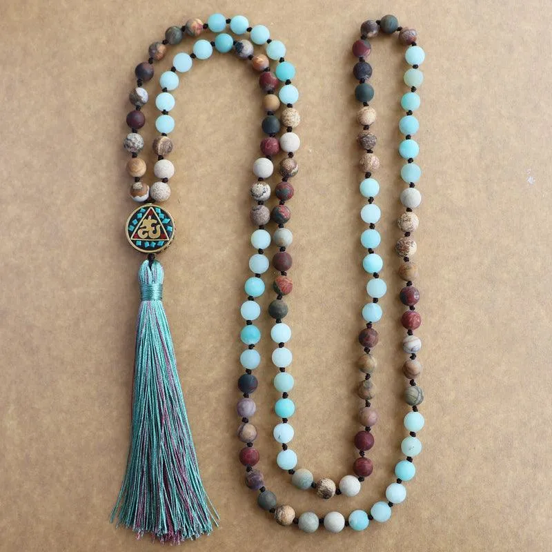 Turquoise Brown Beaded Necklace