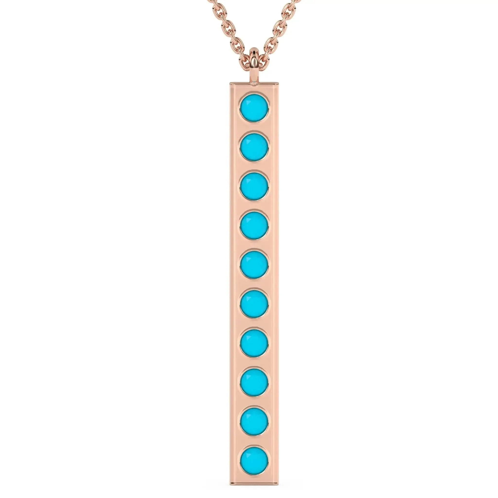 Turquoise Gold Bar Pendant