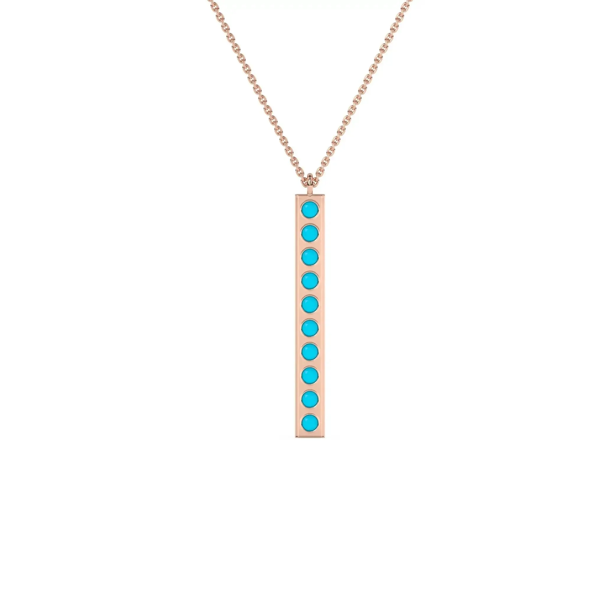 Turquoise Gold Bar Pendant