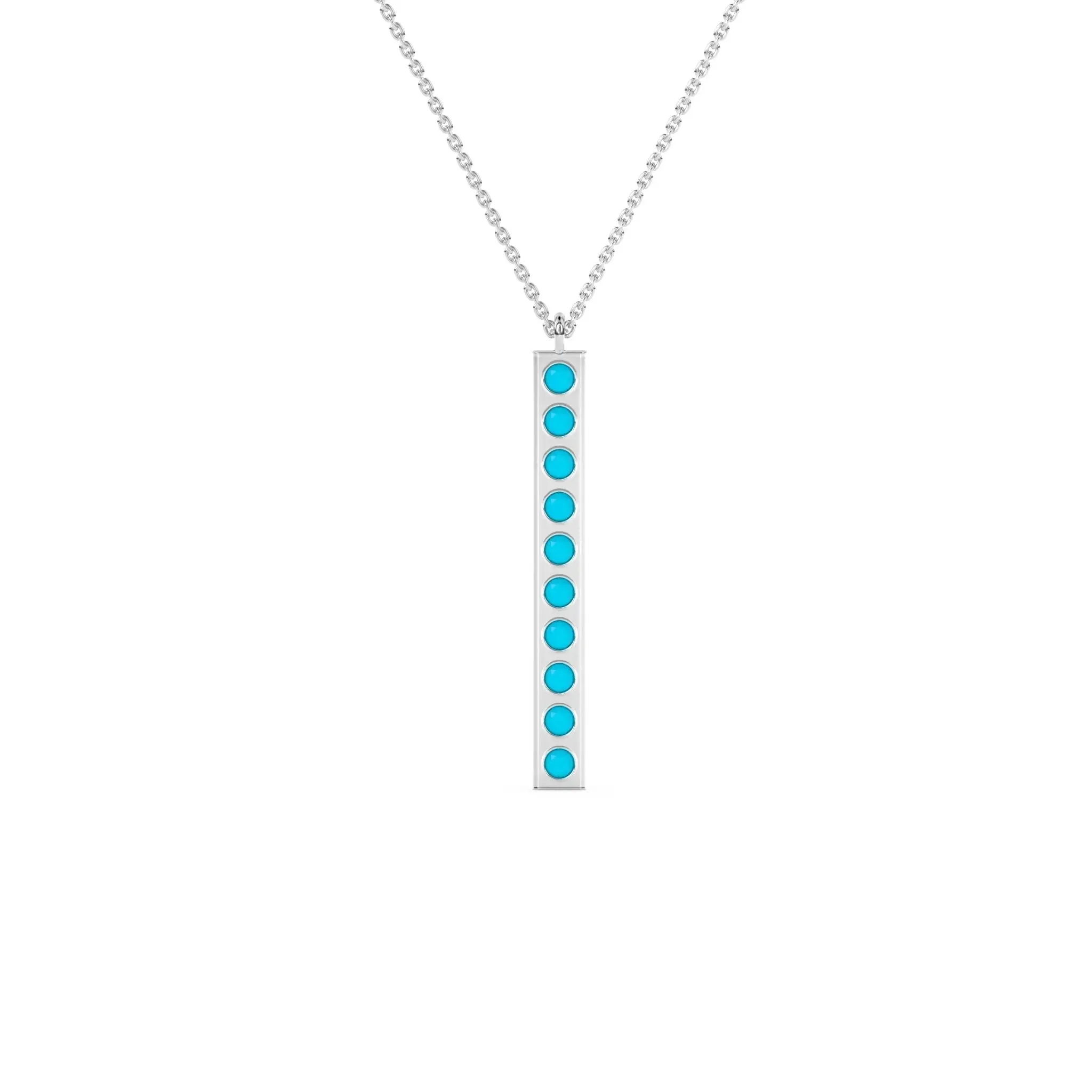 Turquoise Gold Bar Pendant
