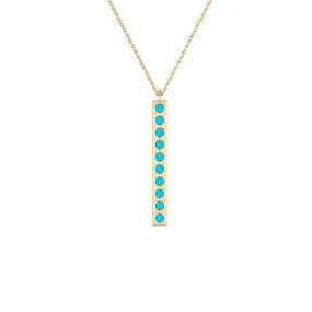 Turquoise Gold Bar Pendant