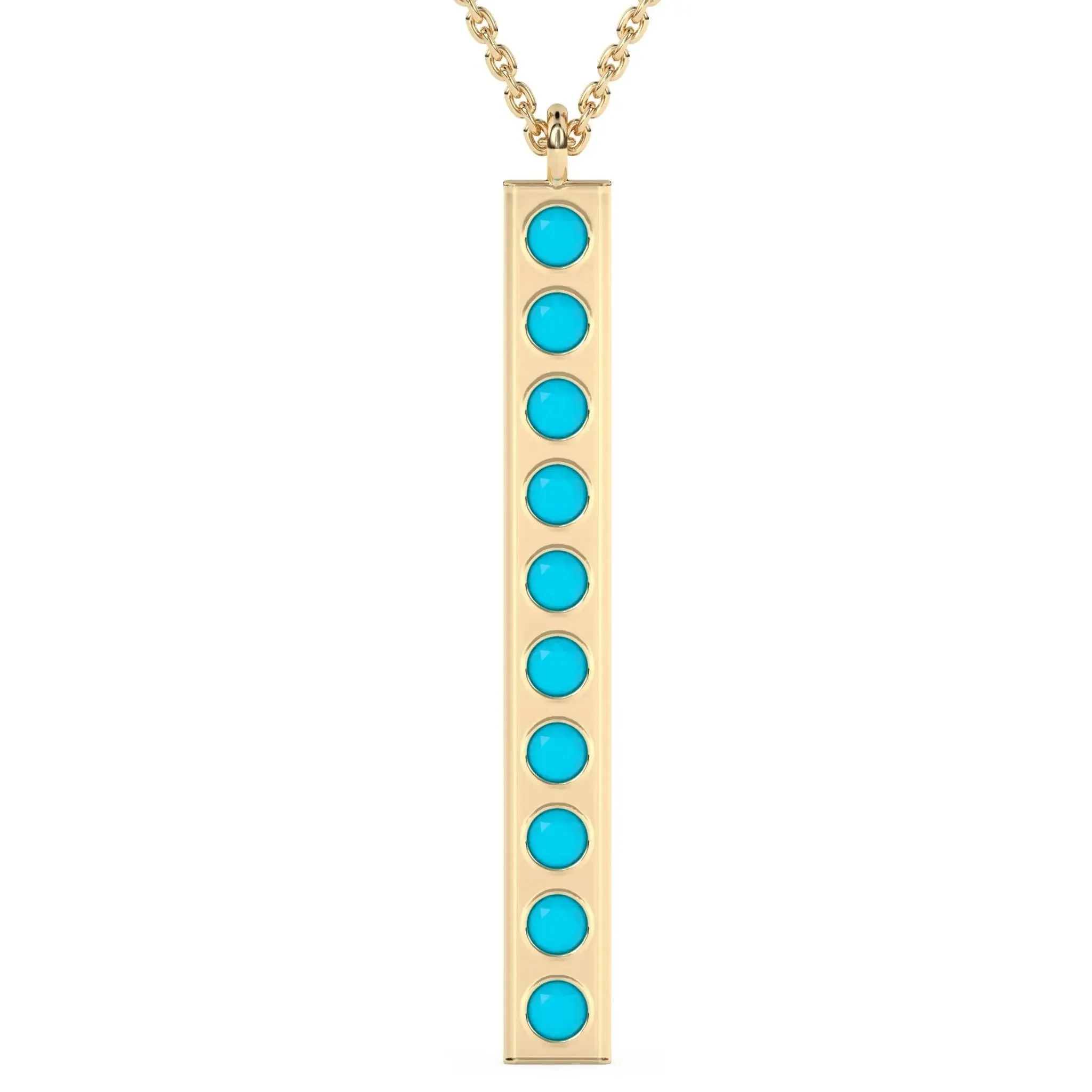 Turquoise Gold Bar Pendant