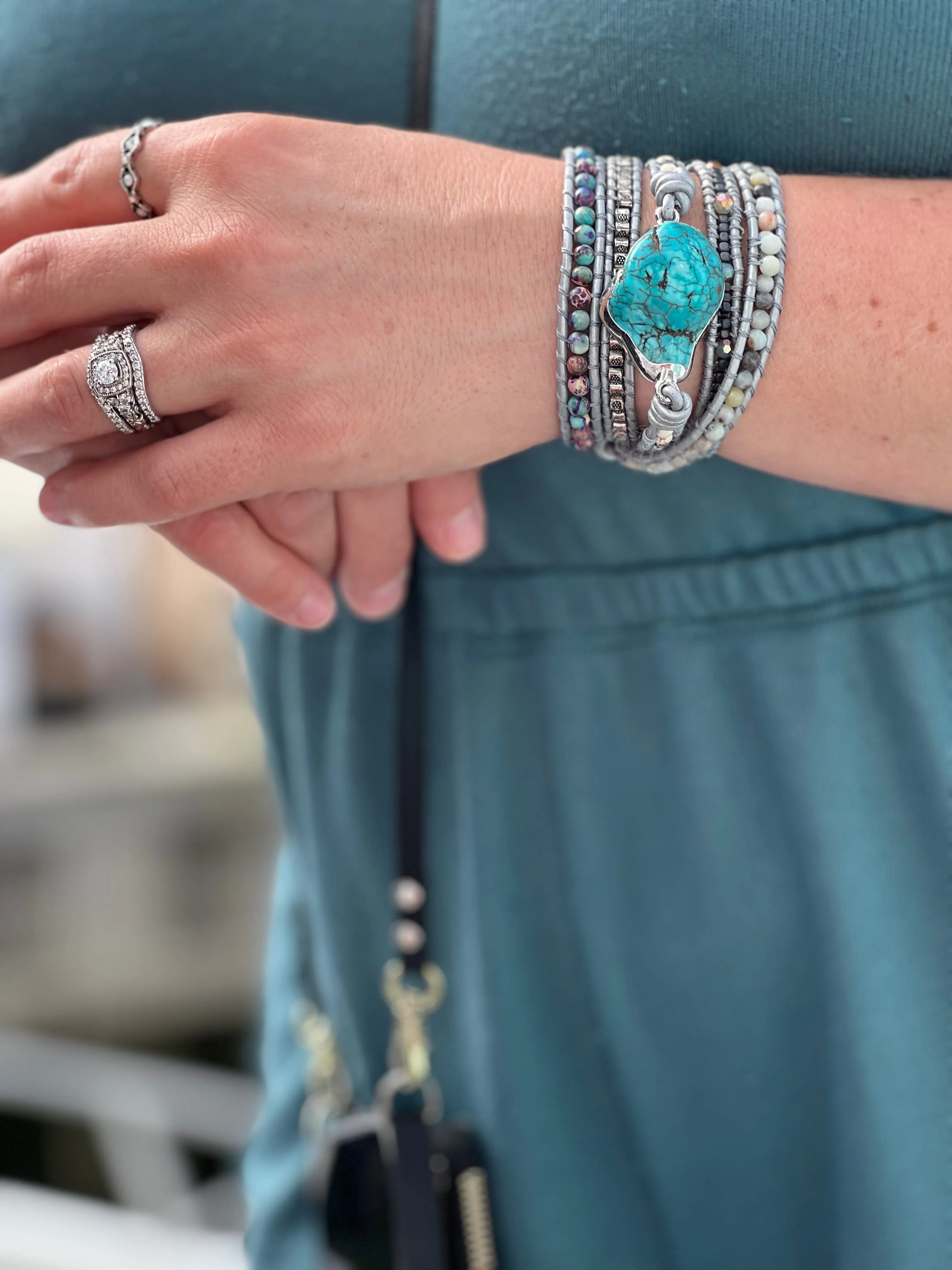 Turquoise Protection Wrap Bracelet