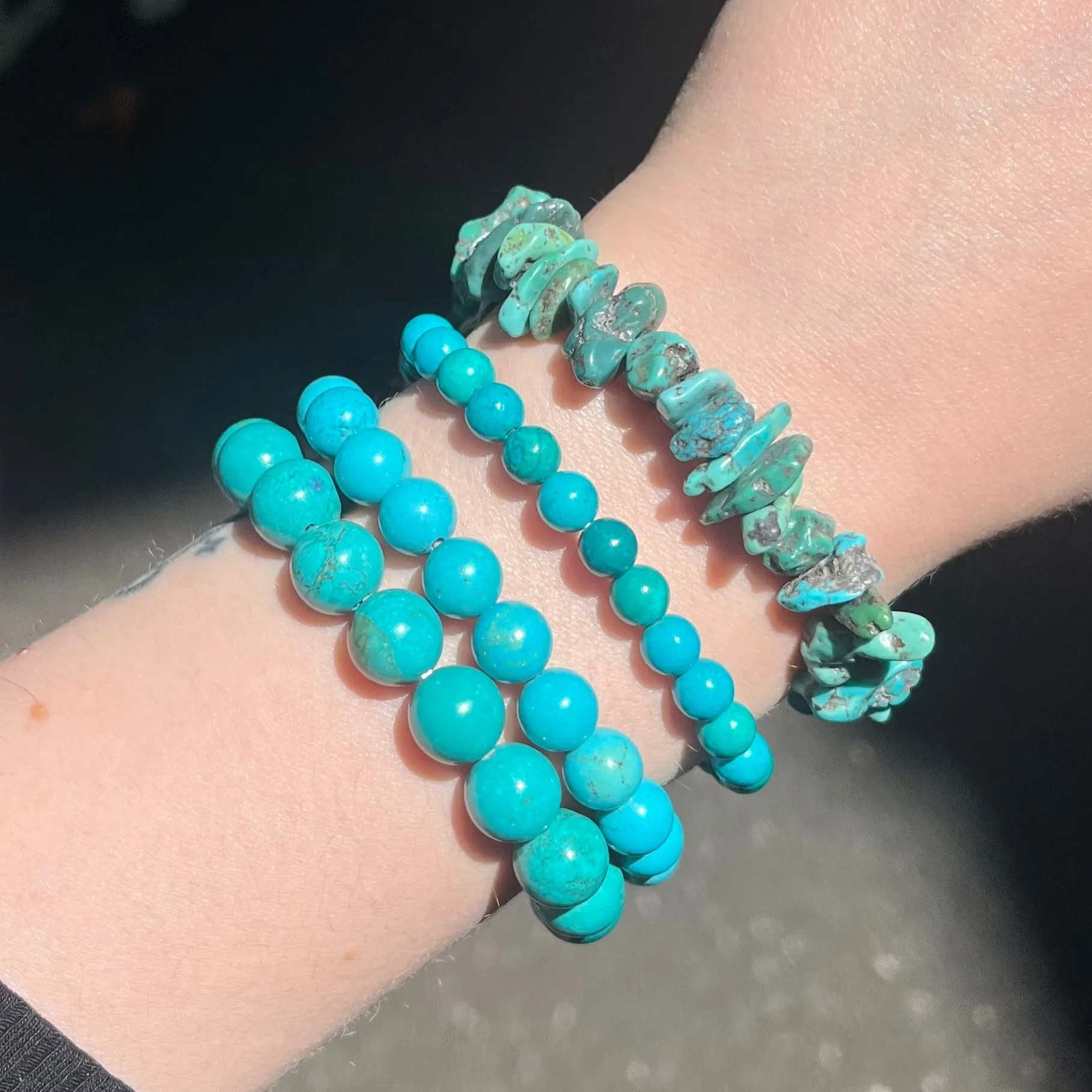 Turquoise Stretch Beaded Bracelets
