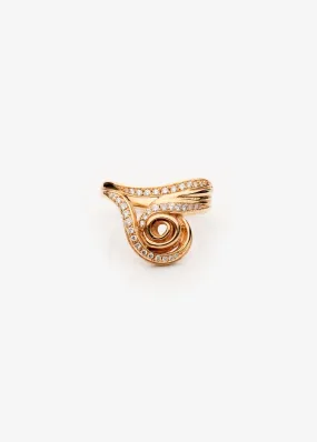 Unda Pavé 14K Gold Ring w. Diamonds