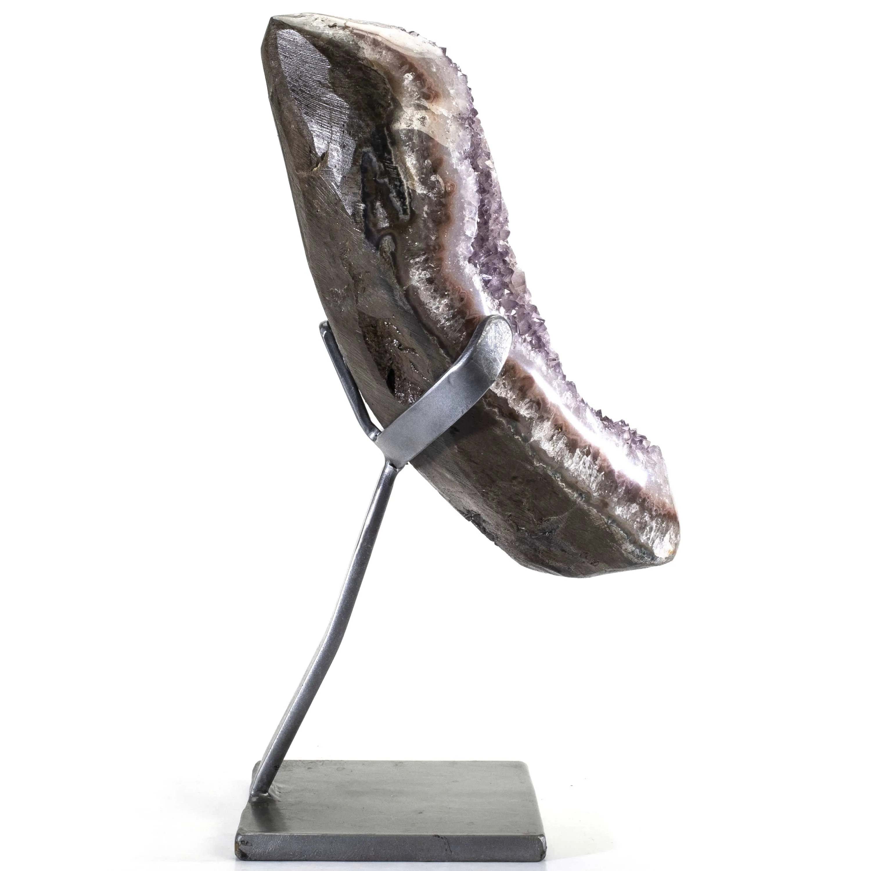 Uruguayan Amethyst Geode on Custom Stand - 22.7 lbs / 15 in.