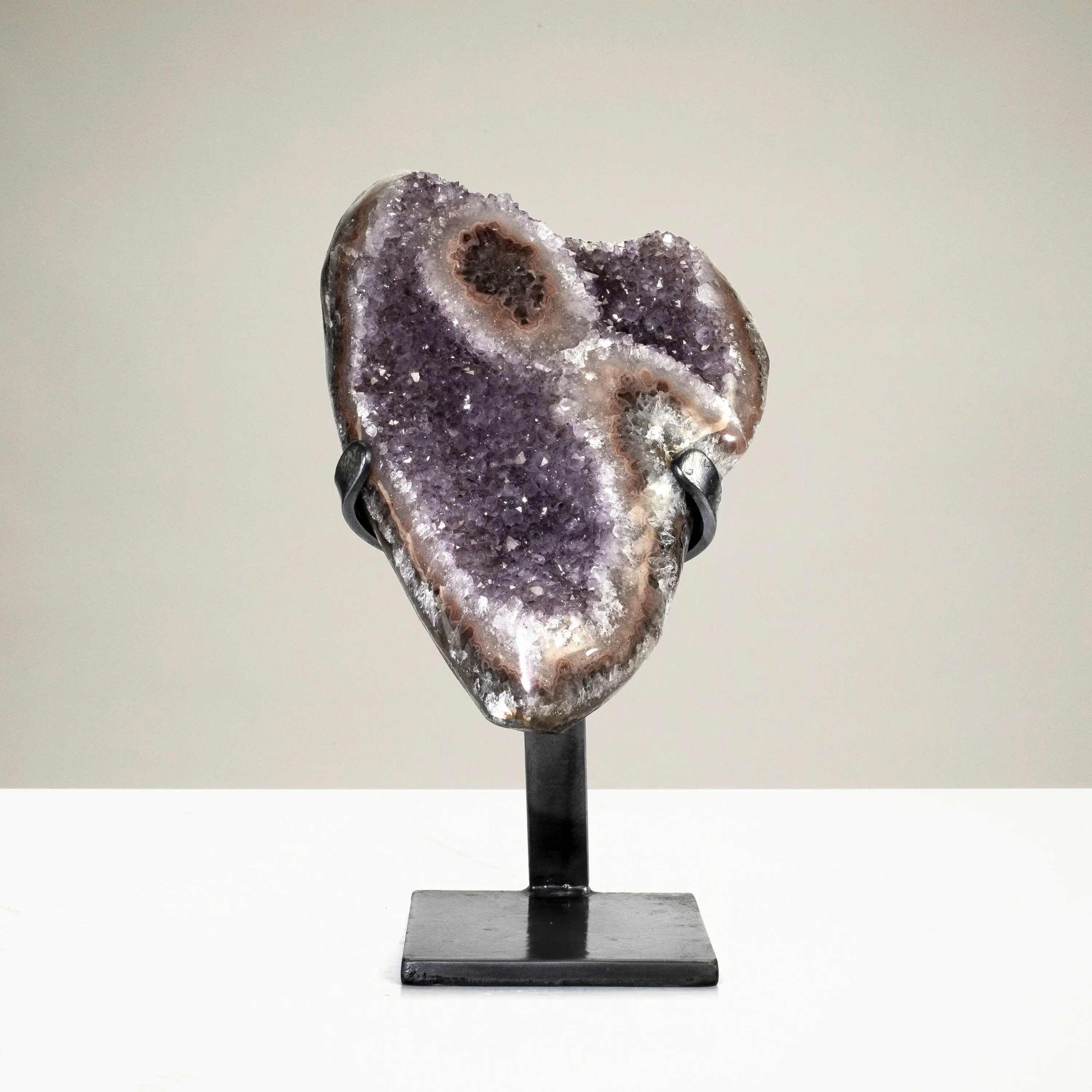 Uruguayan Amethyst Geode on Custom Stand - 22.7 lbs / 15 in.