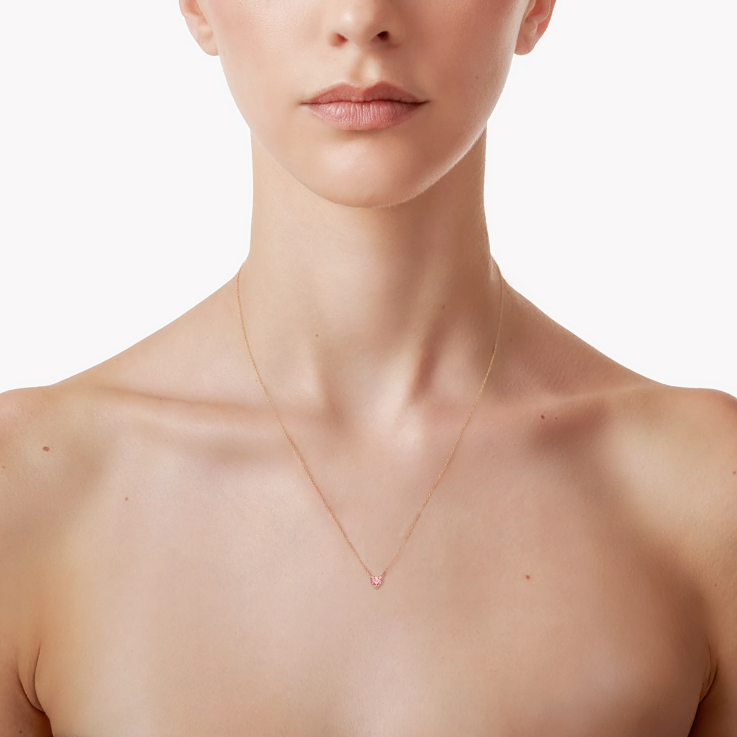 Venus pink solitaire necklace 0.2ct