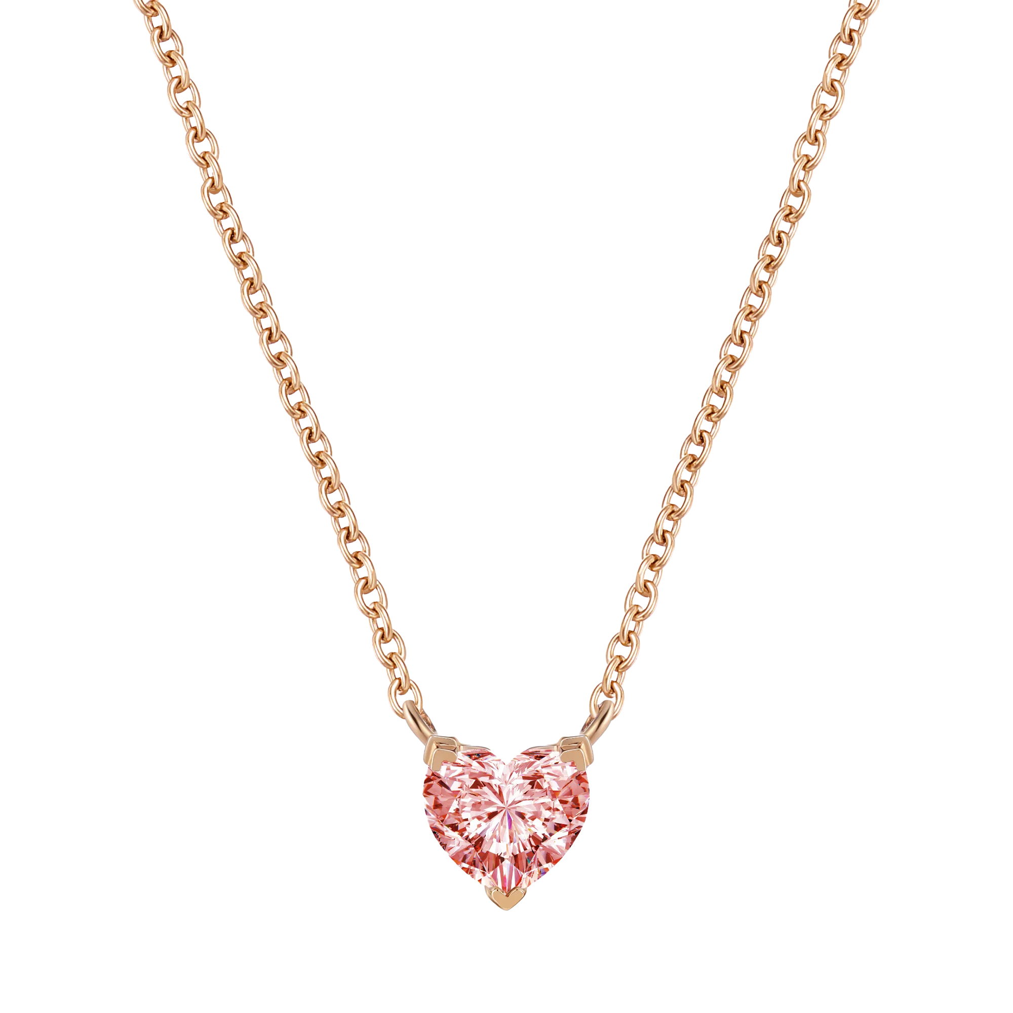 Venus pink solitaire necklace 0.2ct