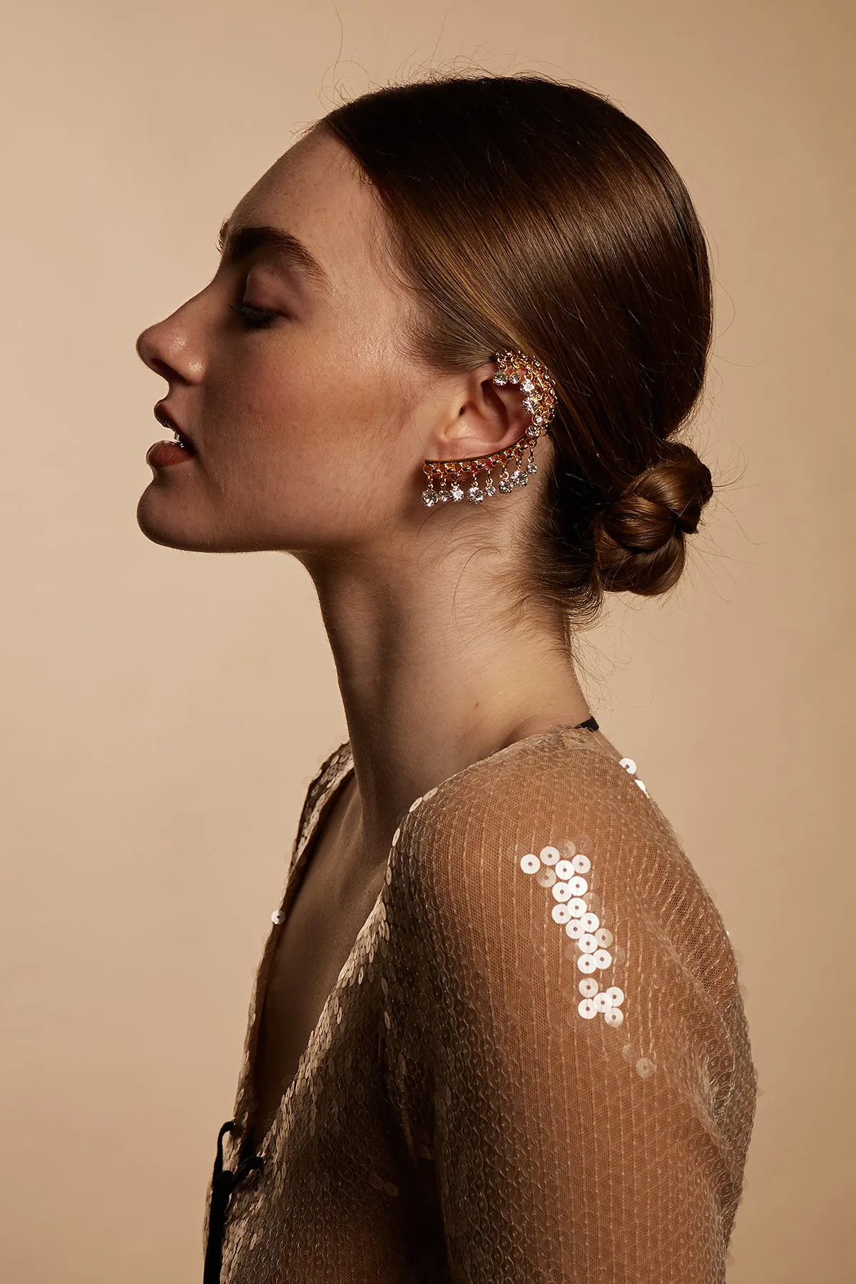 Vintage Crystal Ear Cuff