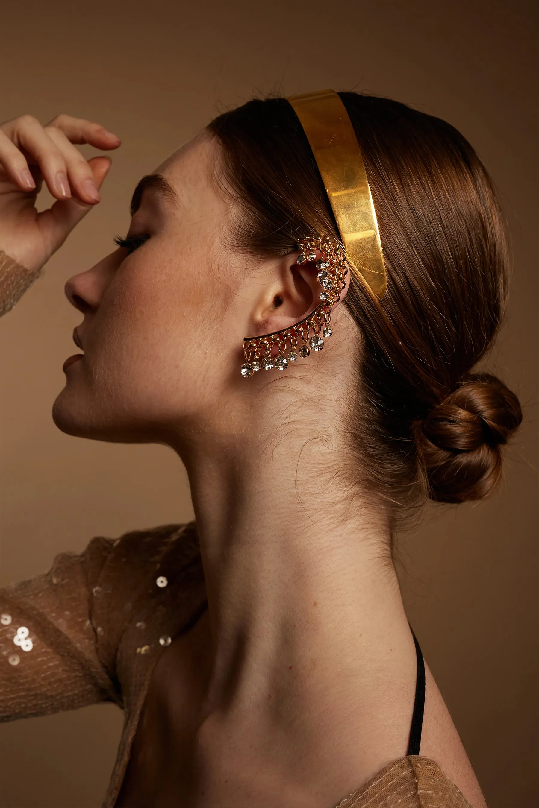 Vintage Crystal Ear Cuff