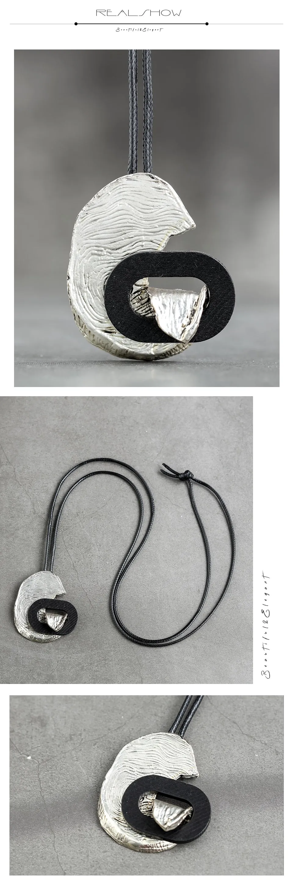 Vintage Handmade irregular long rope Pendant&Necklaces
