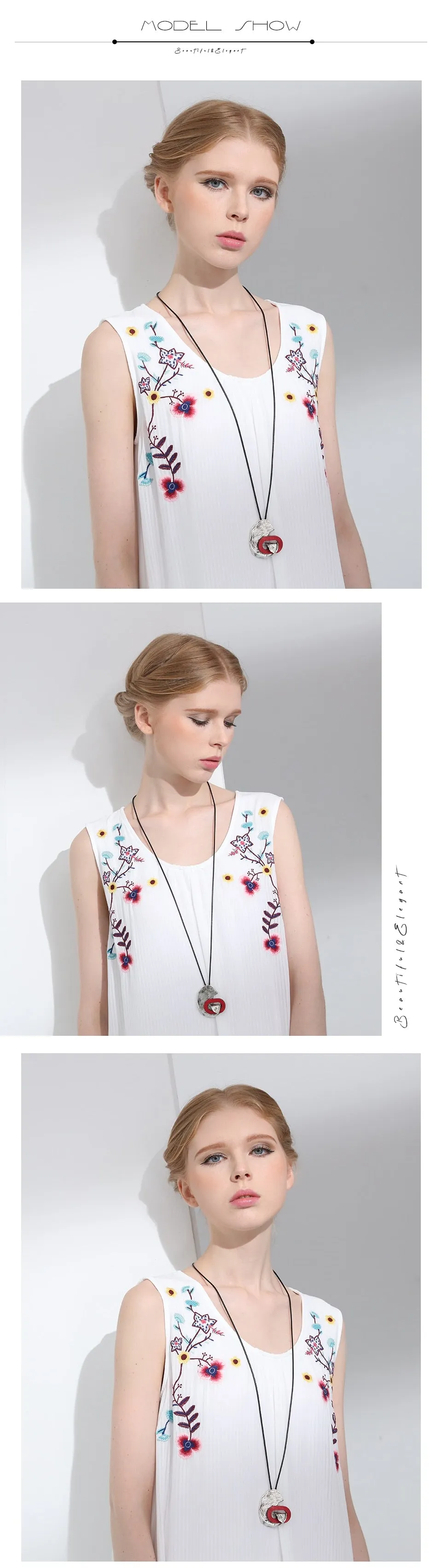 Vintage Handmade irregular long rope Pendant&Necklaces