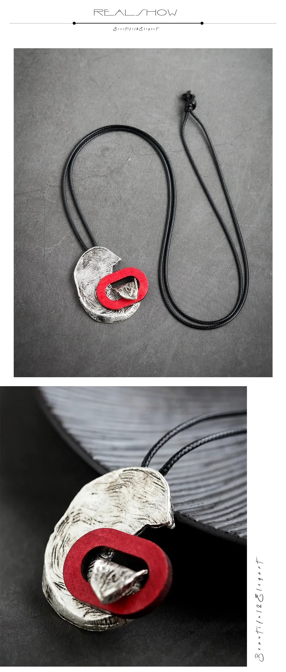 Vintage Handmade irregular long rope Pendant&Necklaces