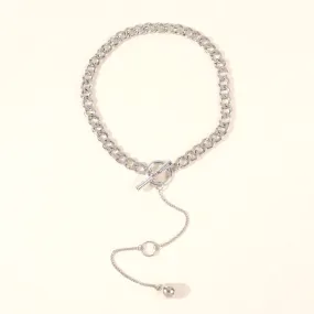 Vintage Punk Style Choke Chain with Long Ball Pendant