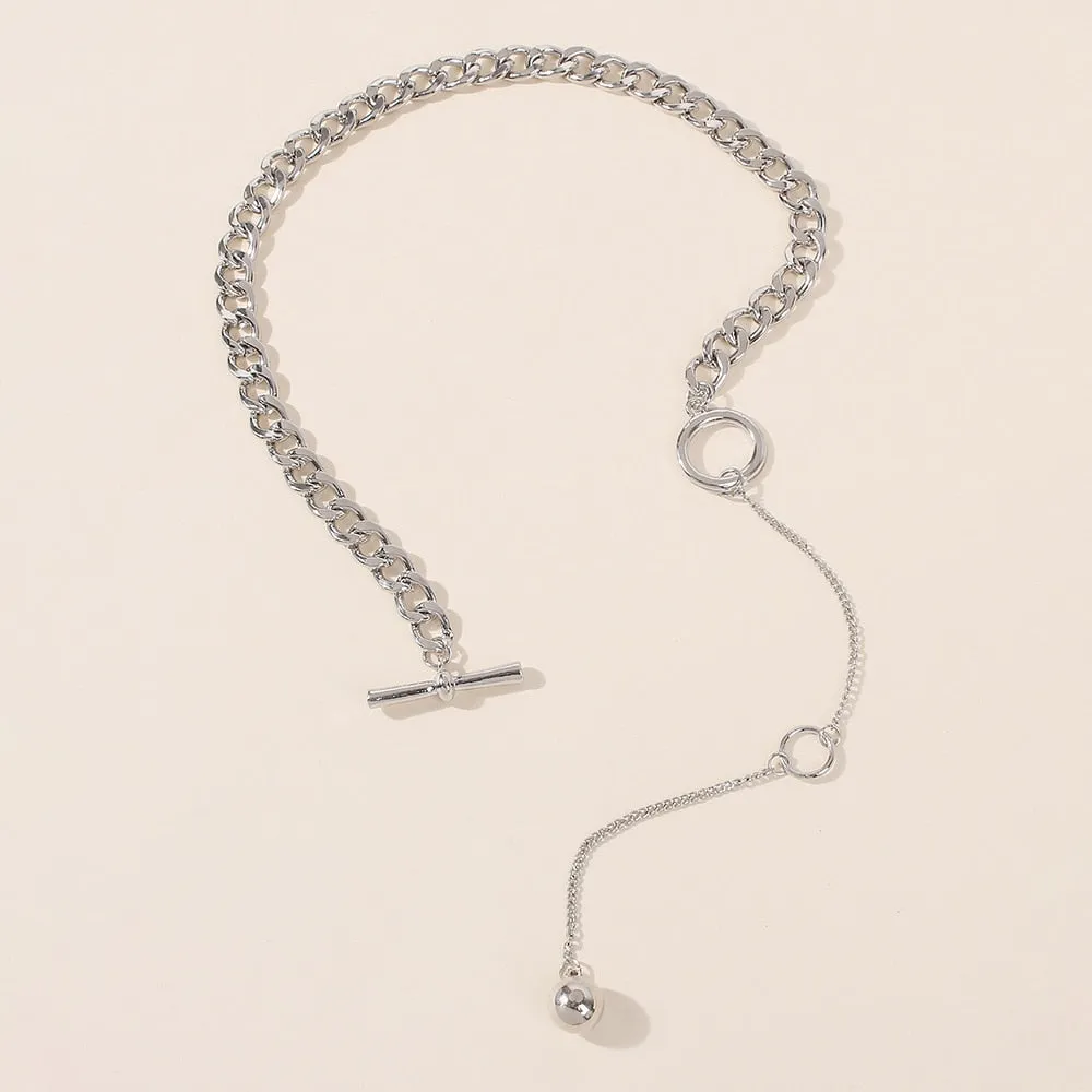 Vintage Punk Style Choke Chain with Long Ball Pendant