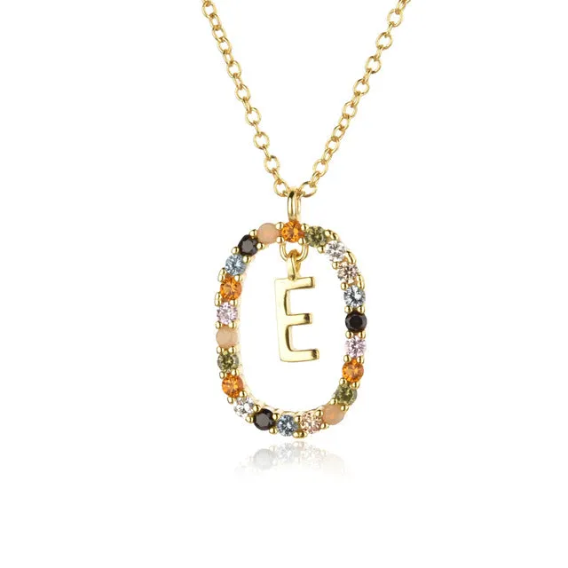 Wholesale Alphabet Gemstone Crystal Copper Necklaces