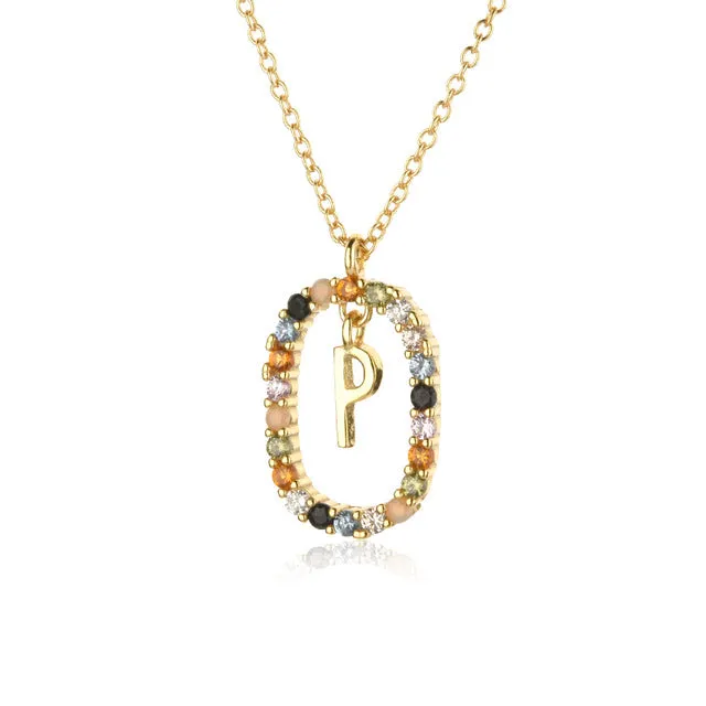 Wholesale Alphabet Gemstone Crystal Copper Necklaces