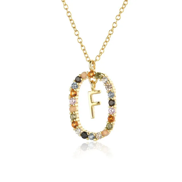 Wholesale Alphabet Gemstone Crystal Copper Necklaces