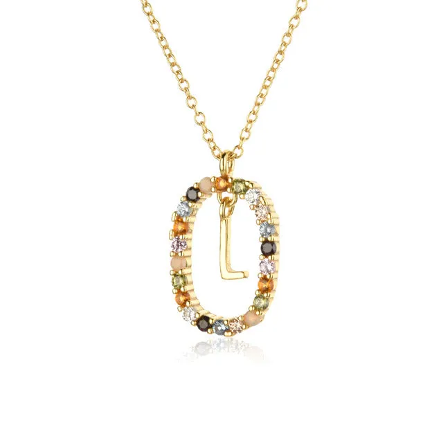 Wholesale Alphabet Gemstone Crystal Copper Necklaces