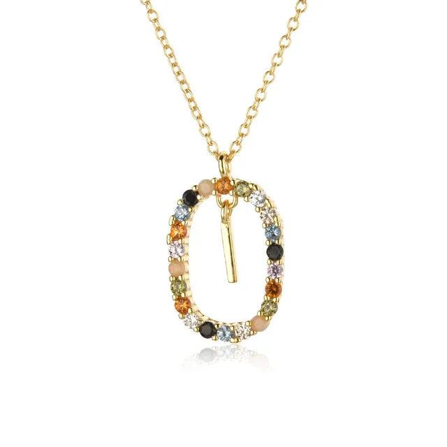 Wholesale Alphabet Gemstone Crystal Copper Necklaces