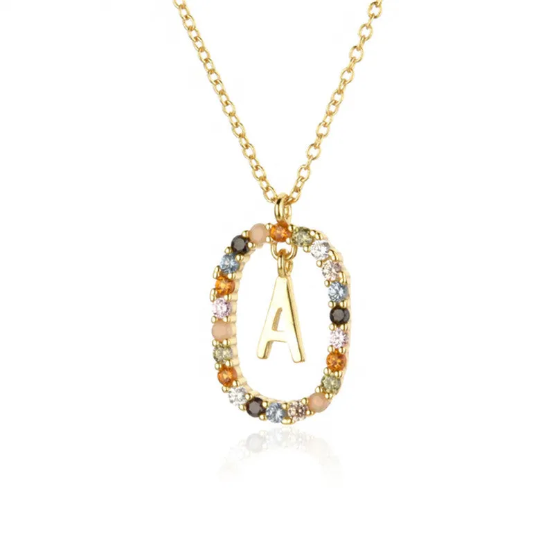 Wholesale Alphabet Gemstone Crystal Copper Necklaces